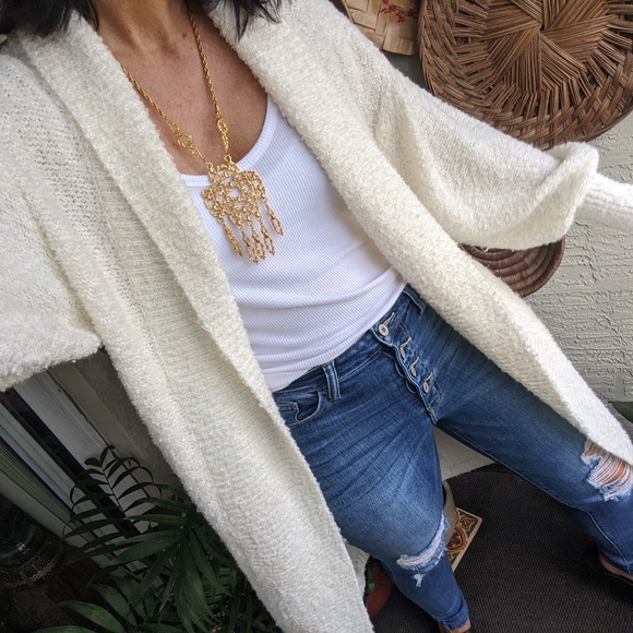 ivory sweater coat